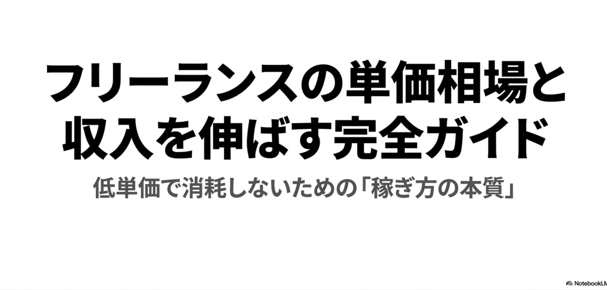 フリーランスのポートフォリオとは?作り方と無料サイト完全ガイド : フリーランスの単価相場と収入を伸ばす完全ガイドの表紙スライド