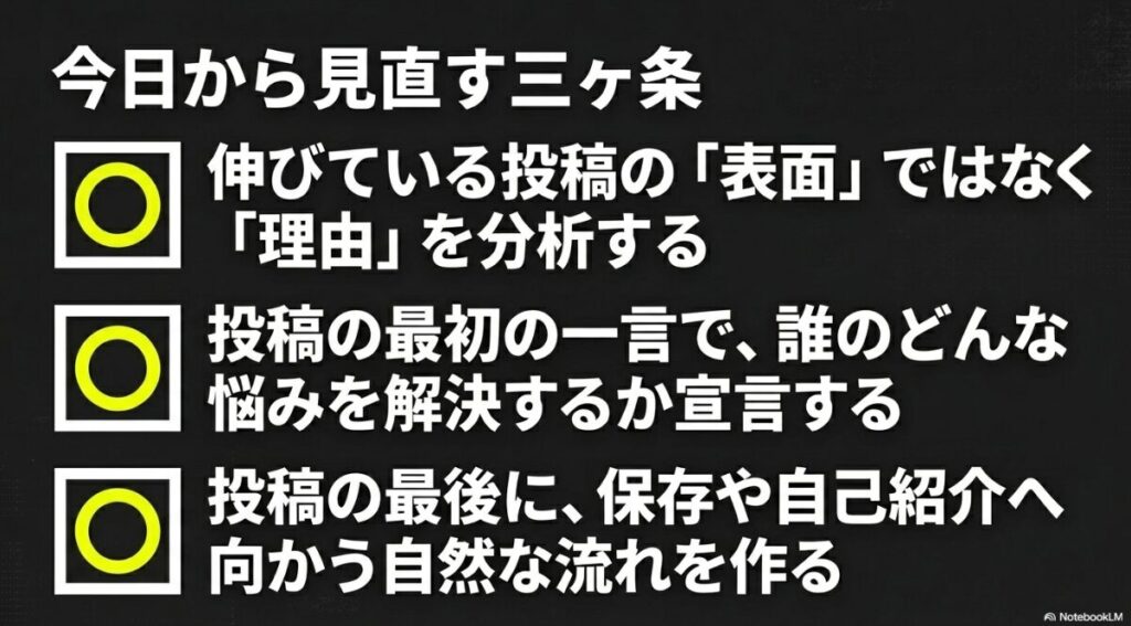 インスタのアルゴリズムが変わった：今日から見直す三ヶ条。表面ではなく理由を分析し、悩みを宣言し、自然な流れを作る