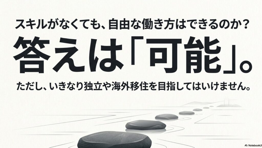 ノマドワーカーになるには?スキルなしでも可能?何をしてるか解説 : マドワーカーになることは可能だが、いきなり独立や海外移住を目指してはいけない