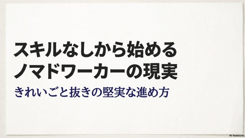 ノマドワーカーになるには？スキルなしでも可能？何をしてるか解説 : スキルなしから始めるノマドワーカーの現実ときれいごと抜きの堅実な進め方