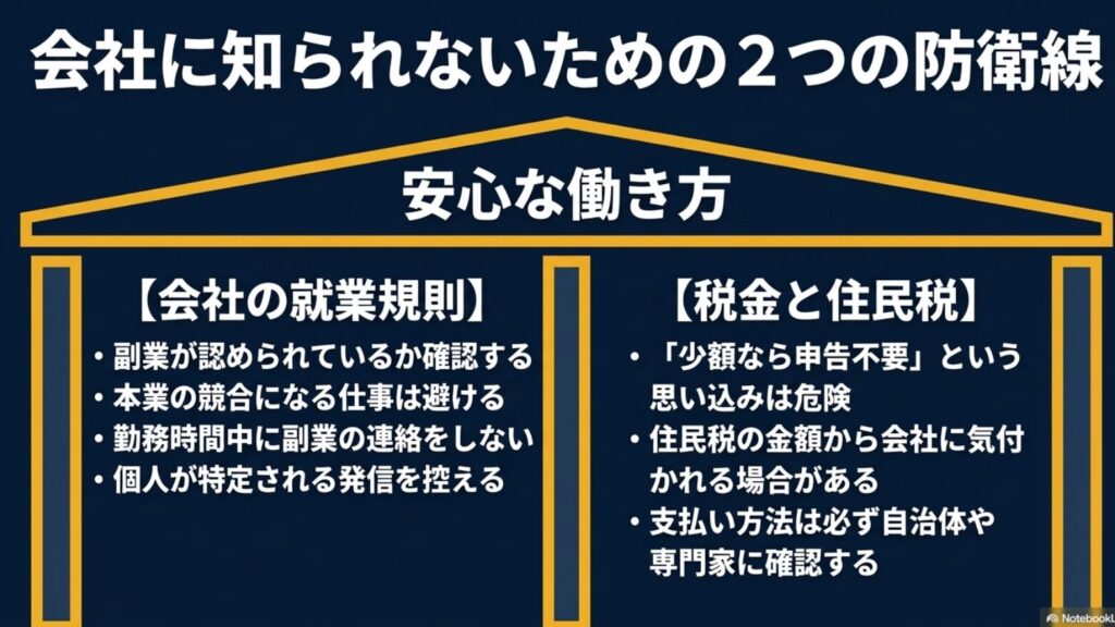 【月1万達成】副業でデータ入力を完全在宅で稼ぐ実践方法と案件選び : 副業が会社にバレないための就業規則の確認と住民税など税金面の防衛線